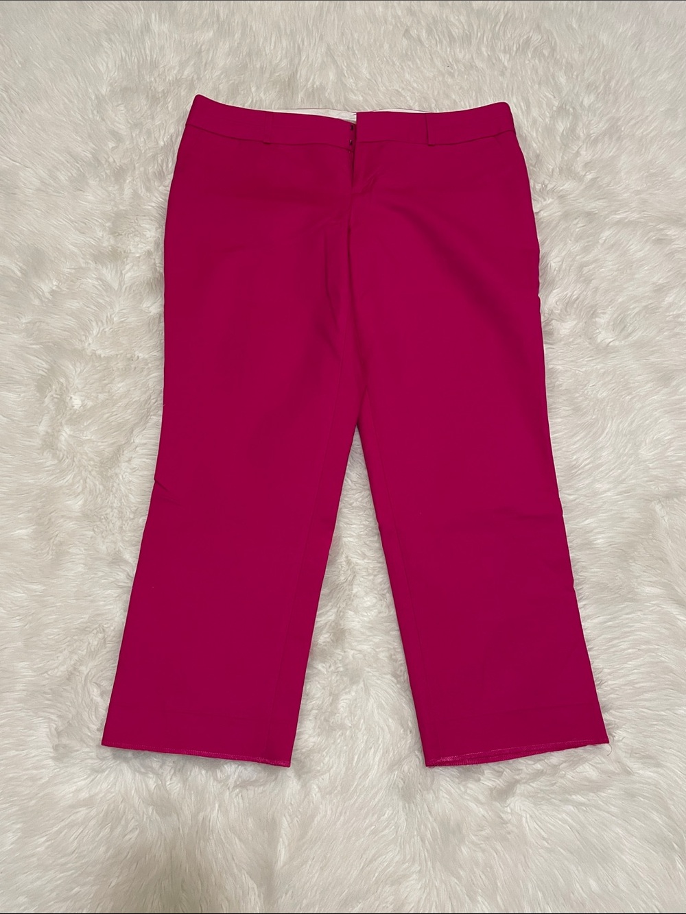 Banana Republic Factory Bright Fuchsia Martin Fit Petite Capri Pants Size 14P